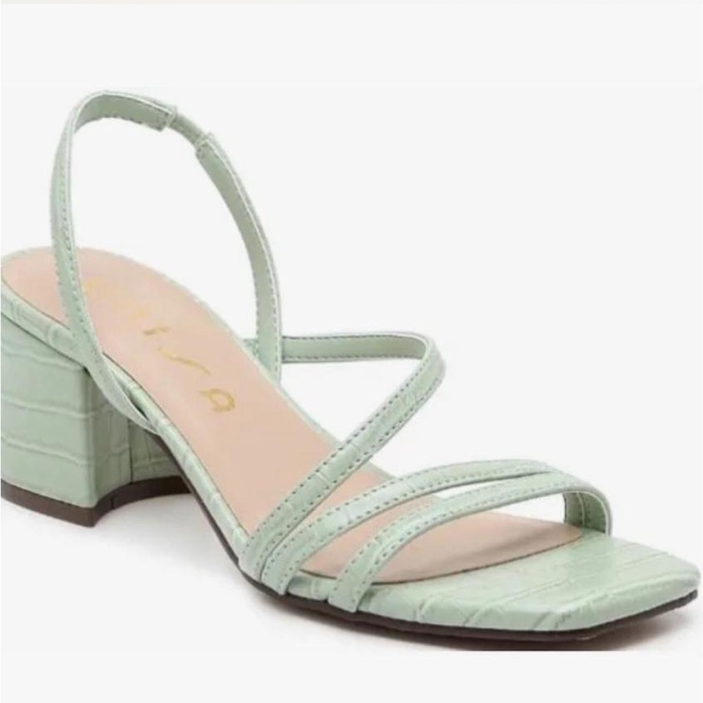 DSW Light Green Strappy Block Heel Sandals
